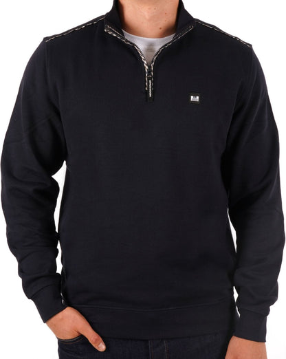 Weekend Offender Qtr Zip Karo-Detail Marineblau