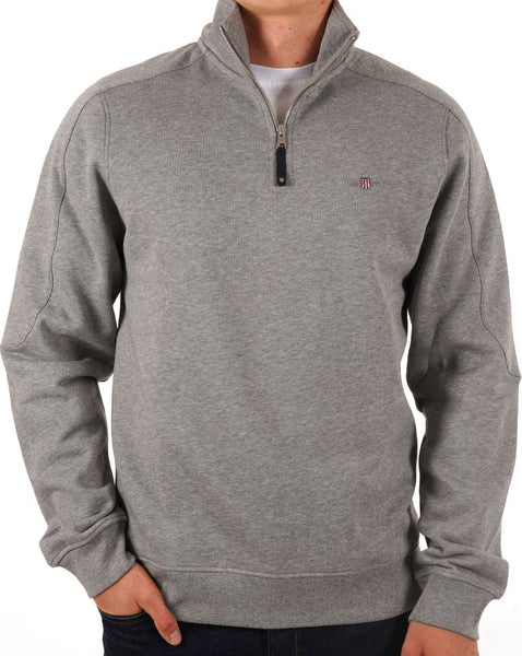 Gant Half Zip Sweatshirt Grey Melange