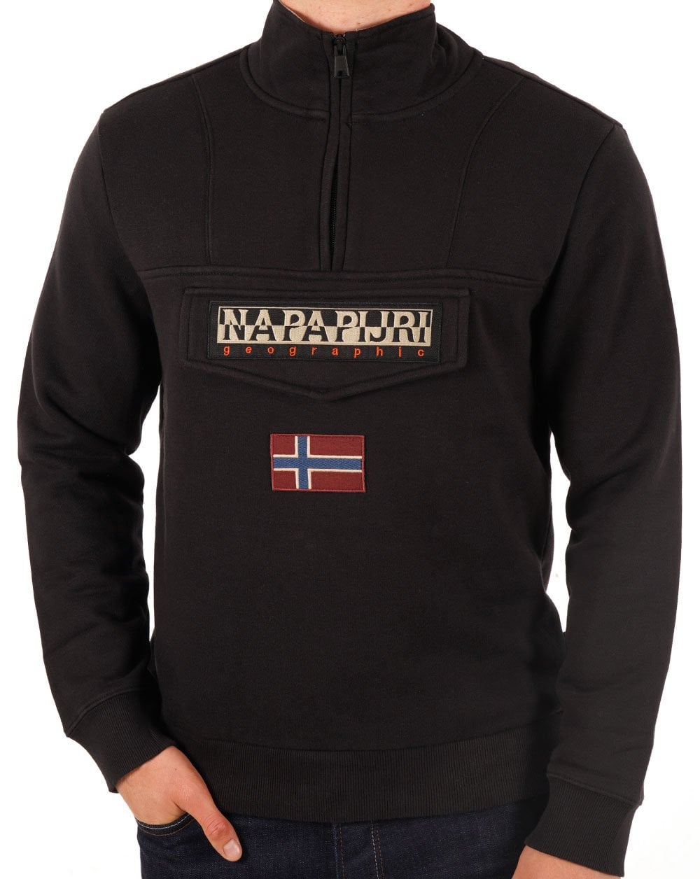 Napapijri Burge Sweatshirt mit halbem Reißverschluss Schwarz