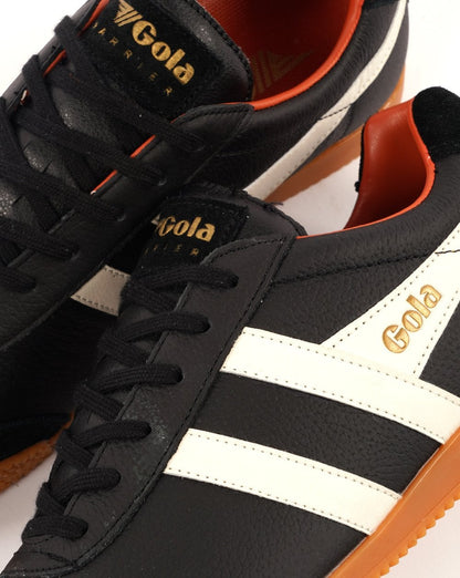 Gola Harrier Ledersneaker Schwarz/Weiß/Orange