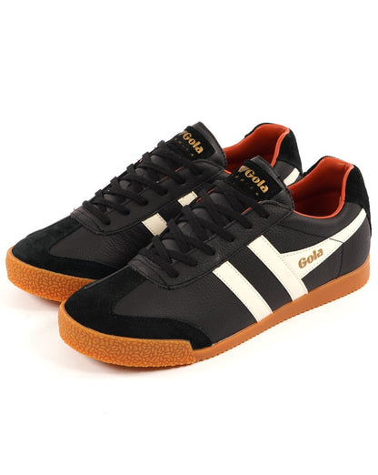 Gola Harrier Ledersneaker Schwarz/Weiß/Orange