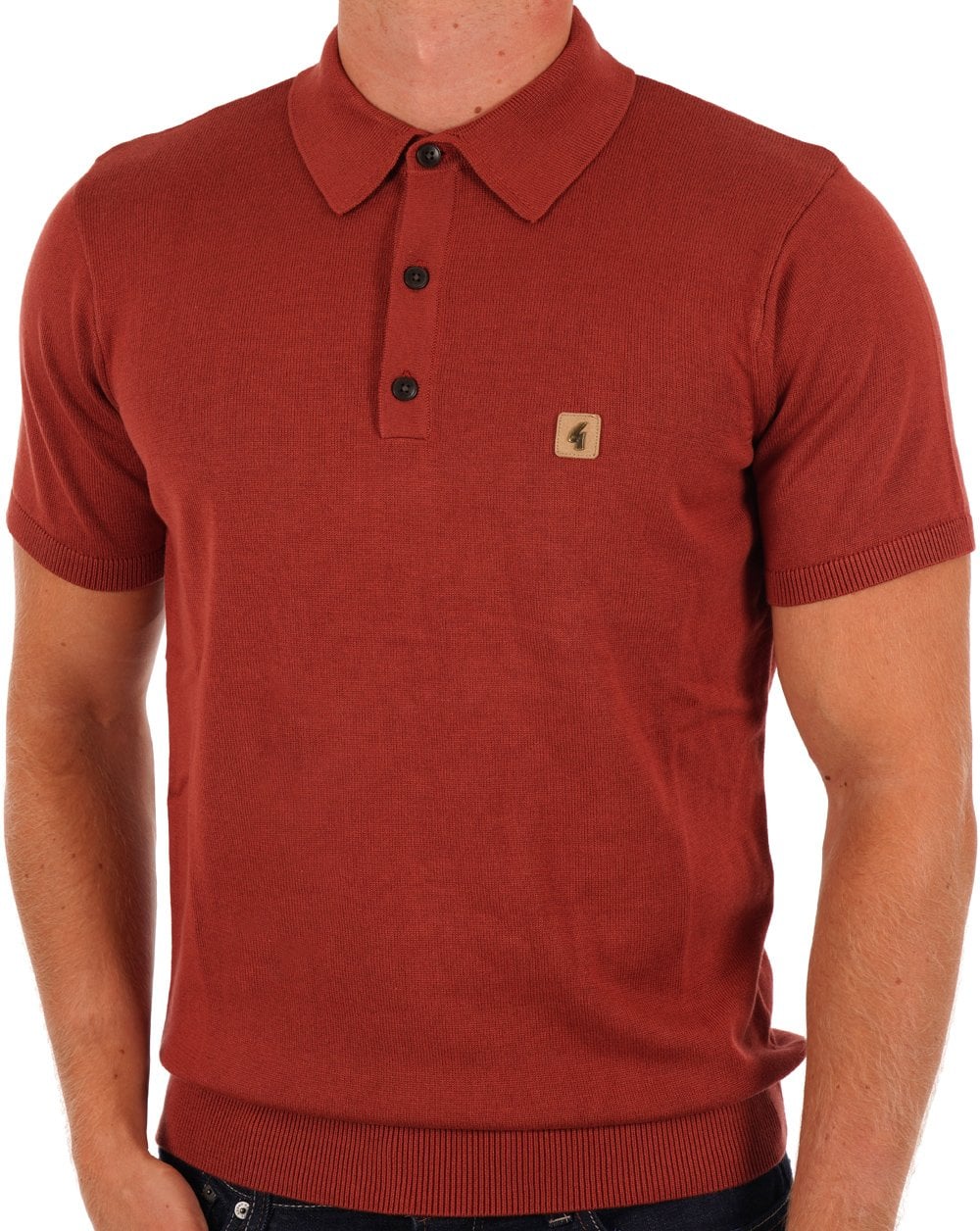 Gabicci Vintage Jackson Strick-Poloshirt Rost