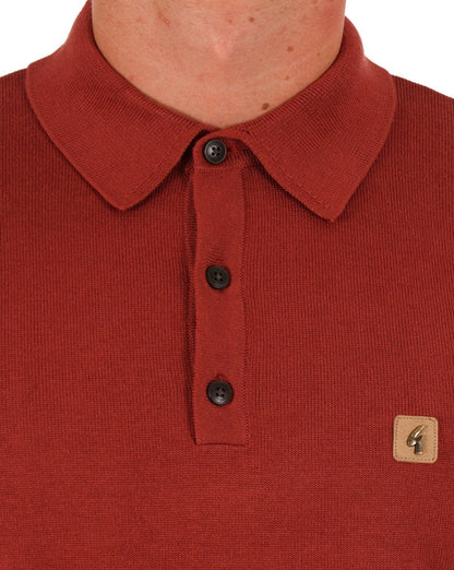 Gabicci Vintage Jackson Strick-Poloshirt Rost