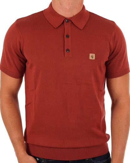 Gabicci Vintage Jackson Strick-Poloshirt Rost