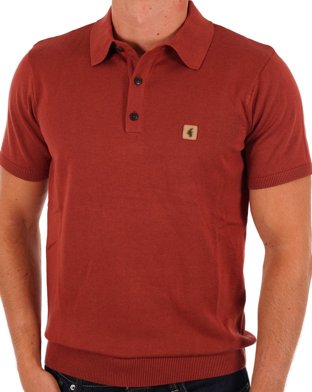 Gabicci Vintage Jackson Strick-Poloshirt Rost