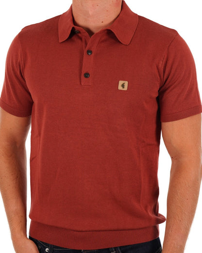 Gabicci Vintage Jackson Strick-Poloshirt Rost