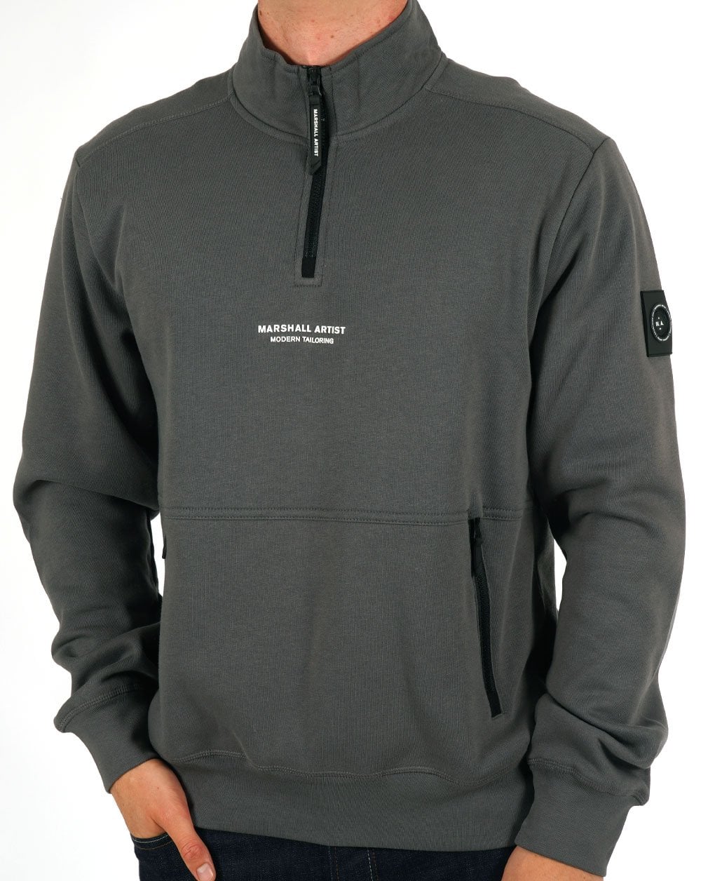 Marshall Artist – Siren – Sweatshirt mit 1/4-Reißverschluss, Schiefergrau