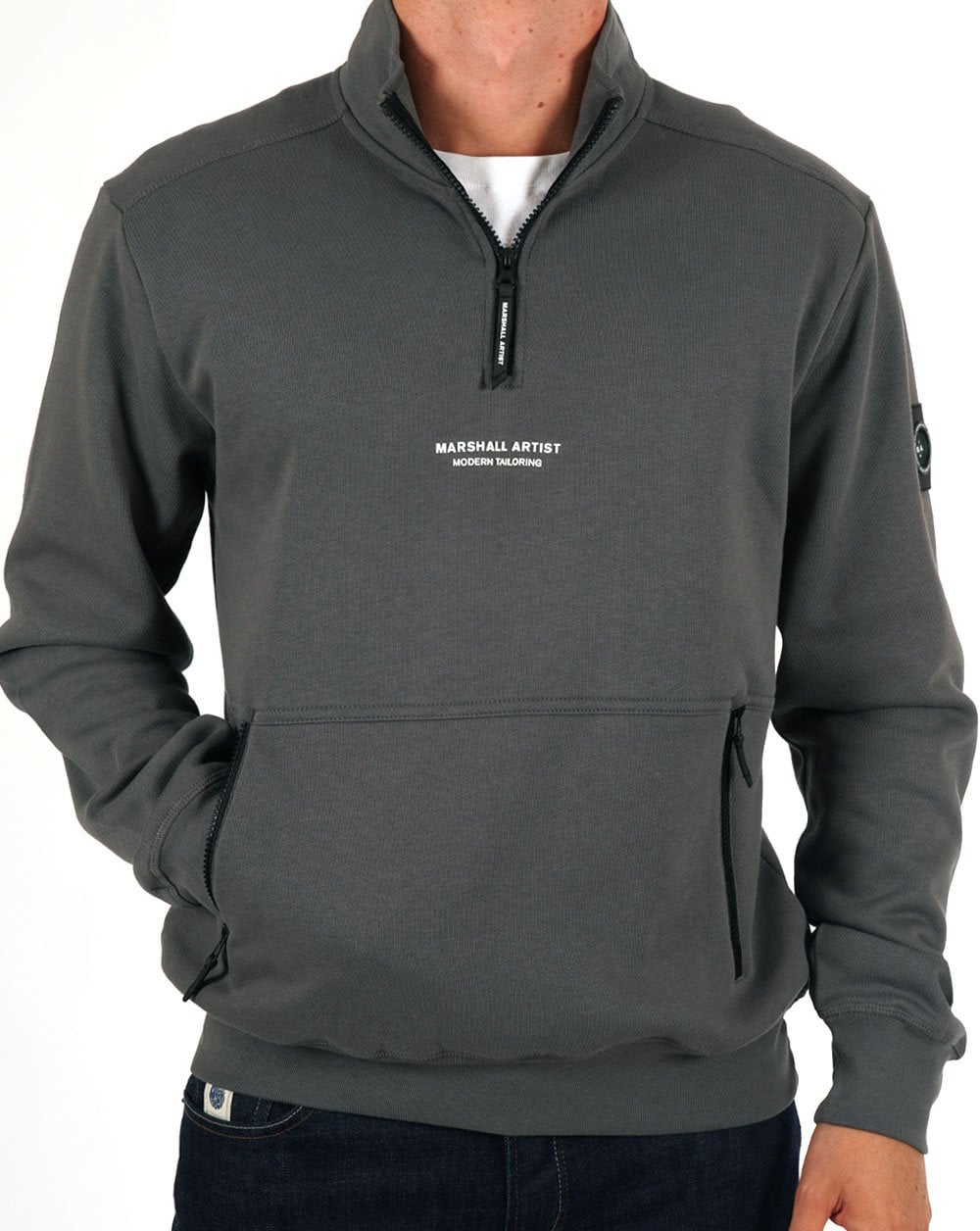 Marshall Artist – Siren – Sweatshirt mit 1/4-Reißverschluss, Schiefergrau