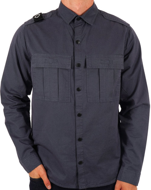 Ma.Strum Ma.strum Pd Patch Pocket Parade Overshirt Tintenblau
