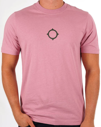 Ma.strum T-Shirt mit Kompass-Print Dunkelrosa