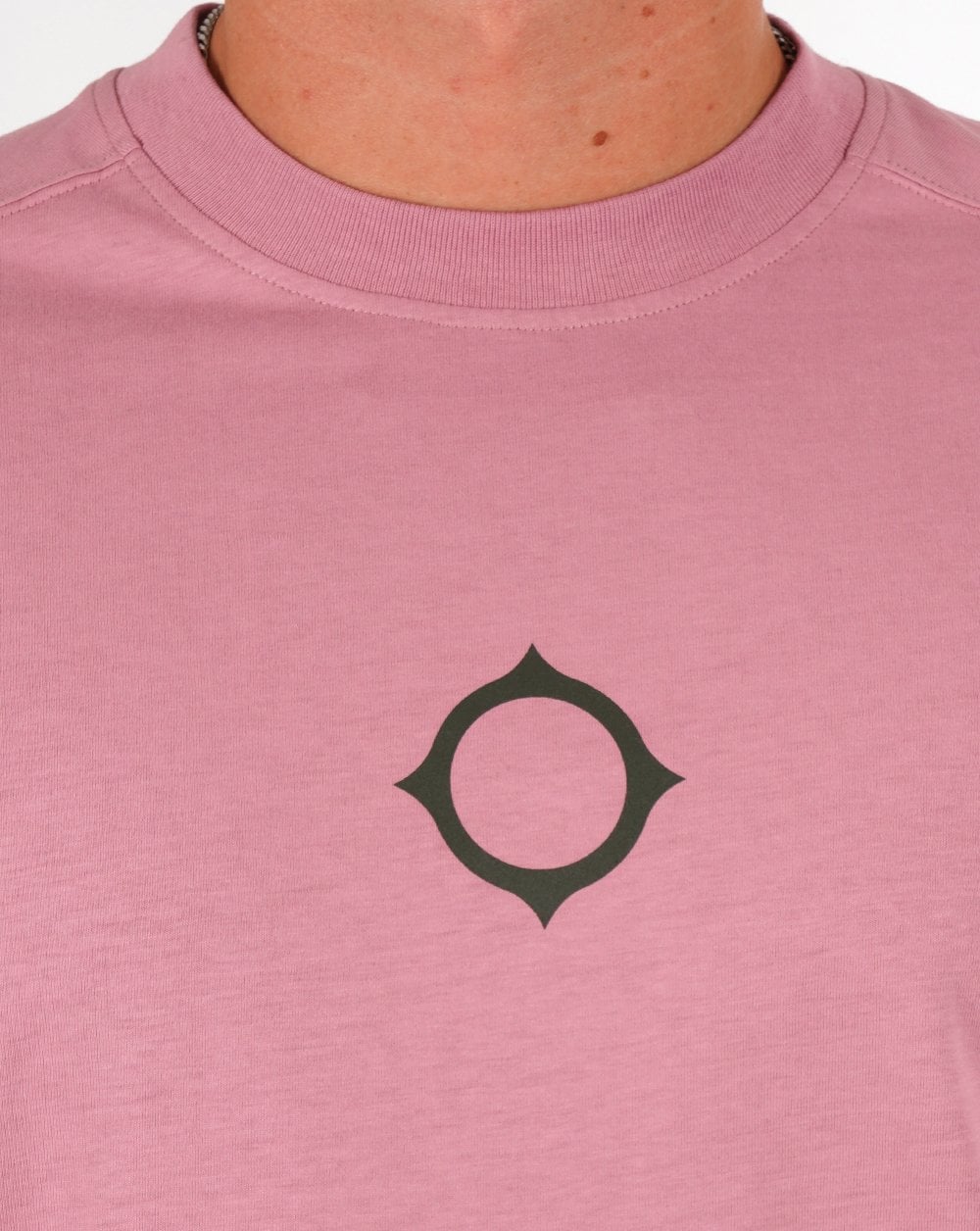Ma.strum T-Shirt mit Kompass-Print Dunkelrosa
