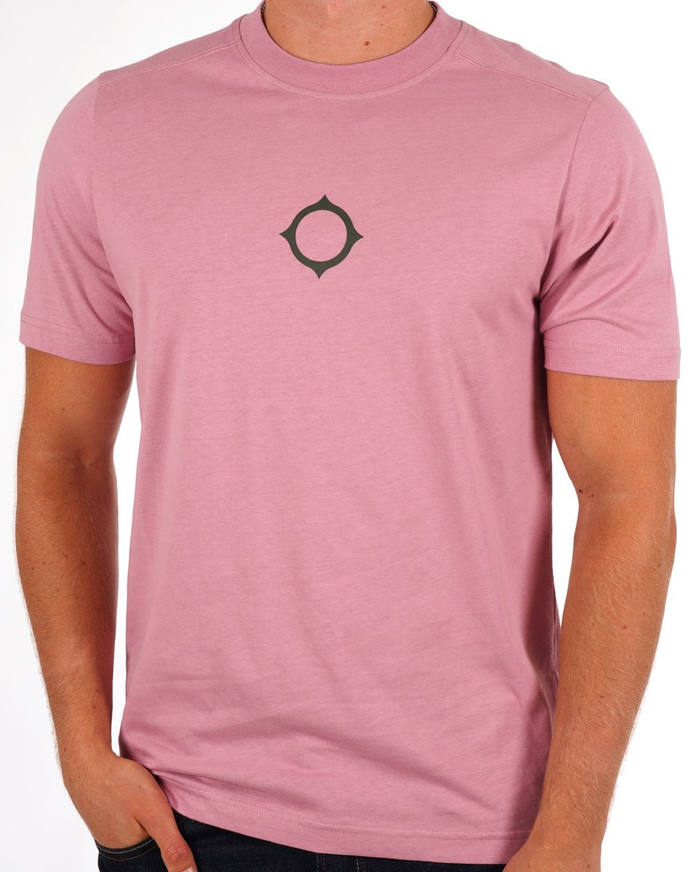 Ma.strum T-Shirt mit Kompass-Print Dunkelrosa