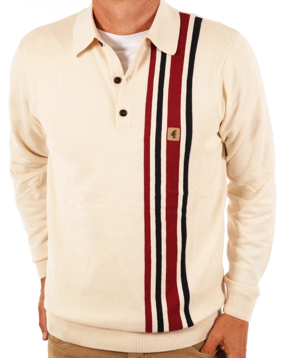 Gabicci Vintage Soda LS Strickpolo Creme