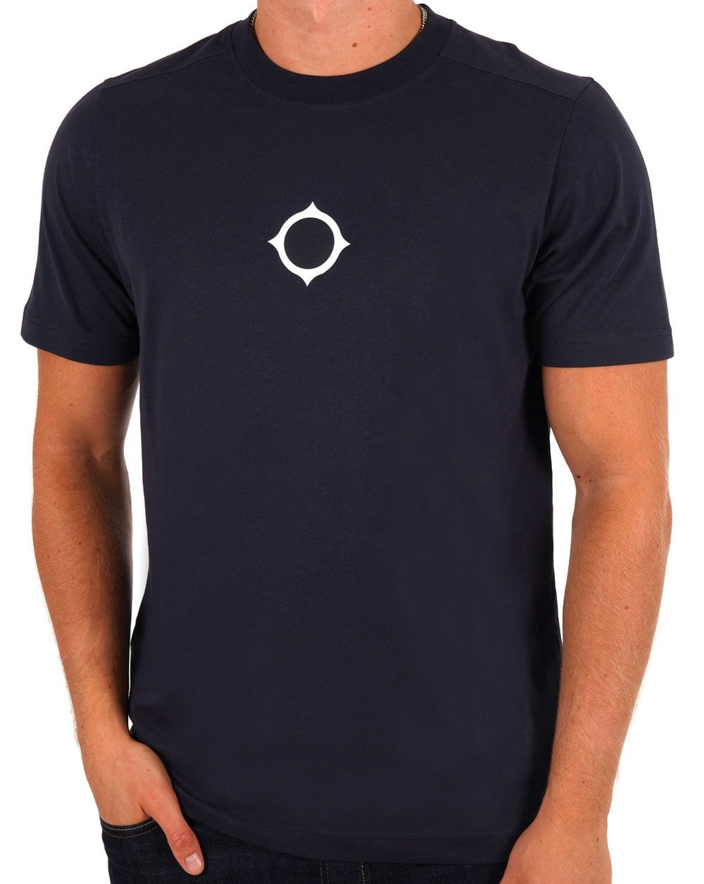 Ma.strum – T-Shirt mit Kompass-Print, Tintenblau