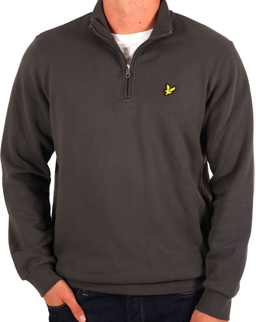 Lyle &amp; Scott Sweatshirt mit Viertelreißverschluss in Rotguss