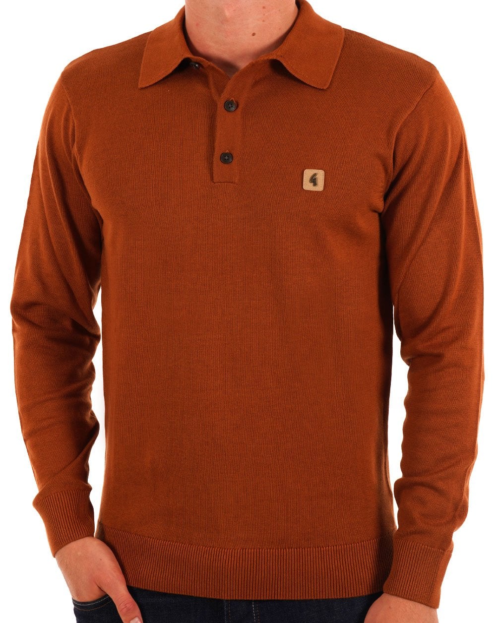 Gabicci Vintage Francesco LS Strickpolo Toffee