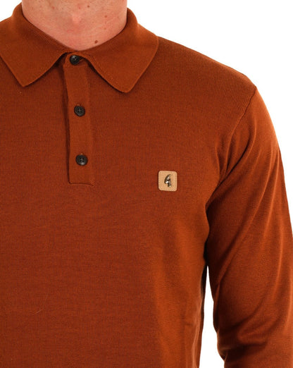 Gabicci Vintage Francesco LS Strickpolo Toffee