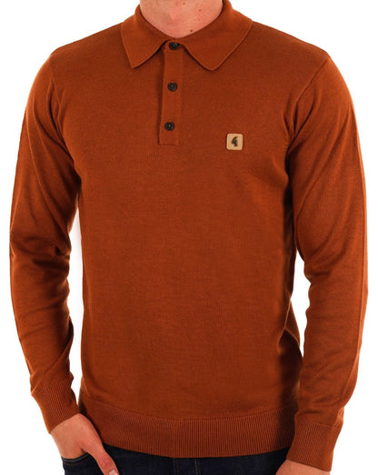 Gabicci Vintage Francesco LS Strickpolo Toffee