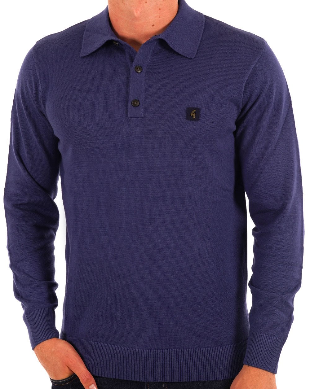 Gabicci Vintage Francesco LS Strickpolo Insignia Blau