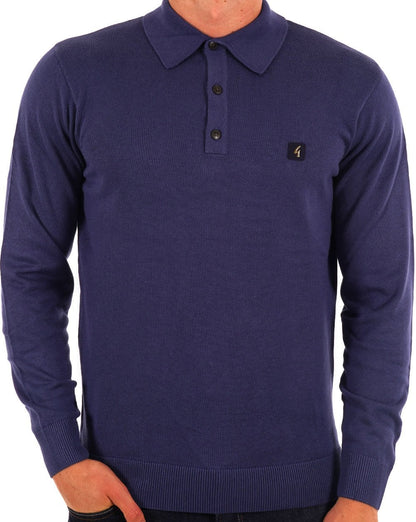 Gabicci Vintage Francesco LS Strickpolo Insignia Blau