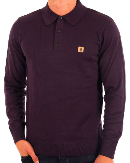 Gabicci Vintage Francesco LS Strickpolo Traube