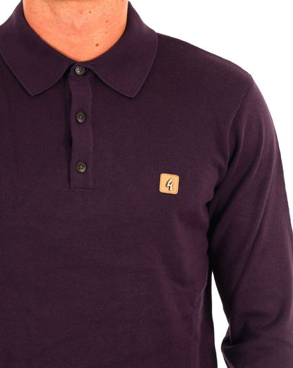 Gabicci Vintage Francesco LS Strickpolo Traube