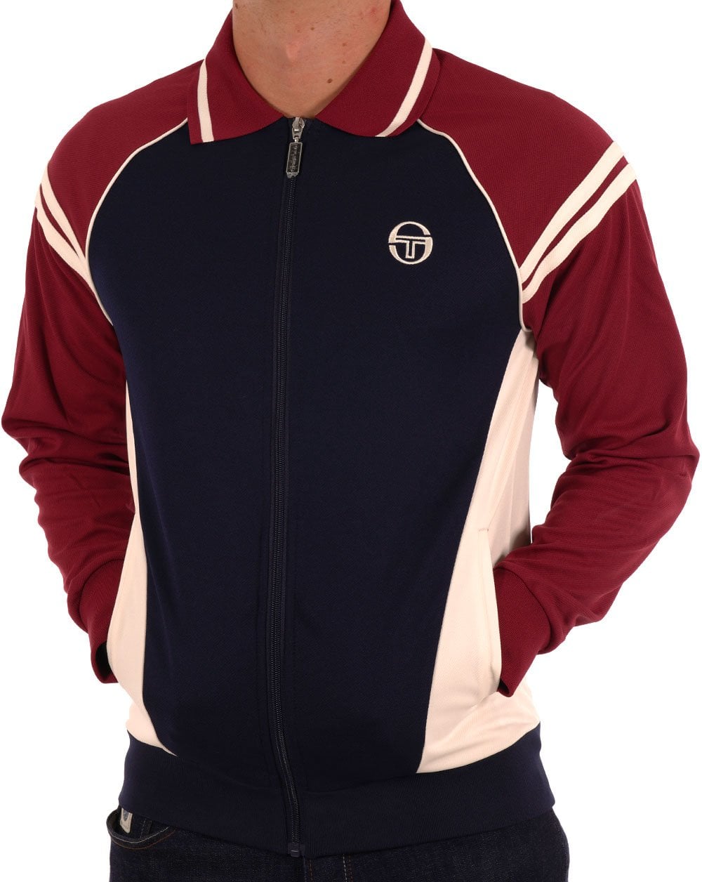 Sergio Tacchini Ascot Trainingsjacke Marineblau Weinrot