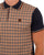 Trojan Gingham Check Panel Polo Navy