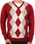 Gabicci Vintage Diamiond V Neck Deep Red