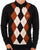Gabicci Vintage Diamond Knit Polo Black Toffee