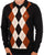 Gabicci Vintage Diamond Knit Polo Black Toffee