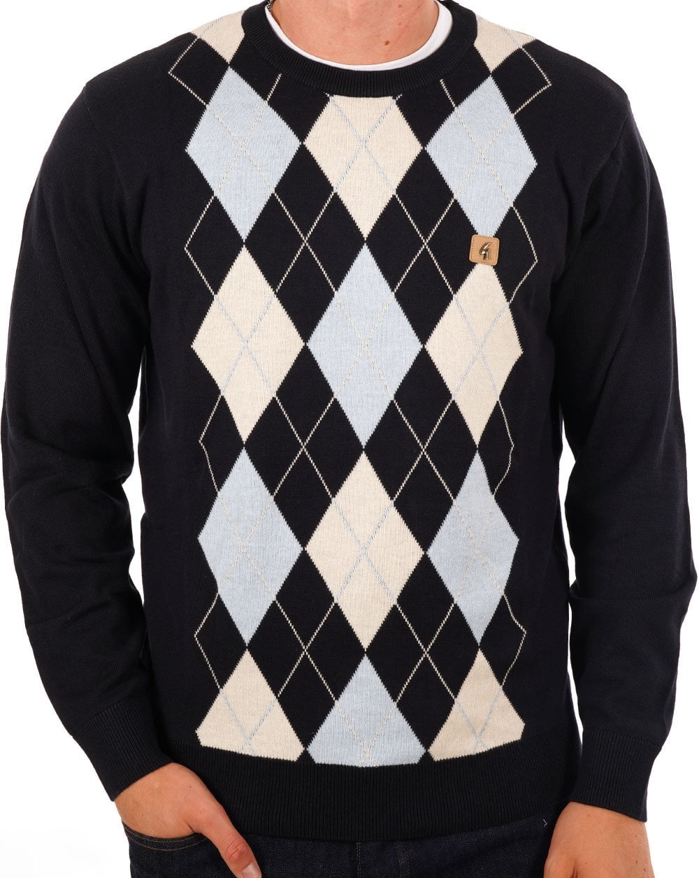 Gabicci Vintage Argyle Strickpullover Marineblau