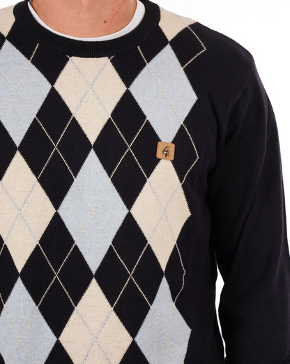 Gabicci Vintage Argyle Strickpullover Marineblau