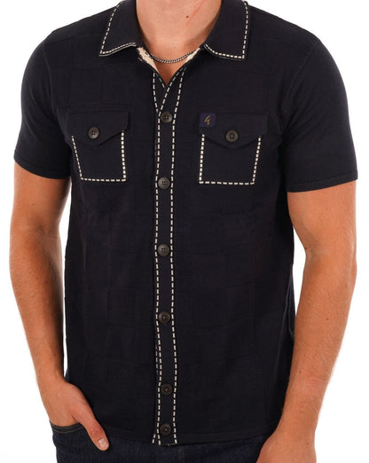 Gabicci Vintage Polo mit durchgehenden Knöpfen, Marineblau