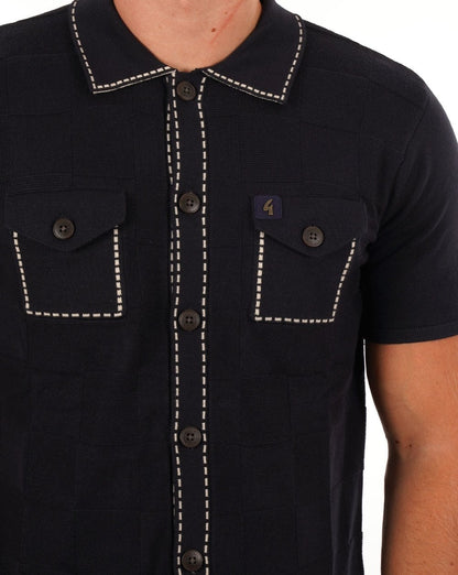 Gabicci Vintage Polo mit durchgehenden Knöpfen, Marineblau
