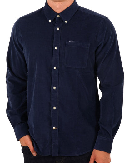Barbour Micro Cord Hemd Dunkelblau