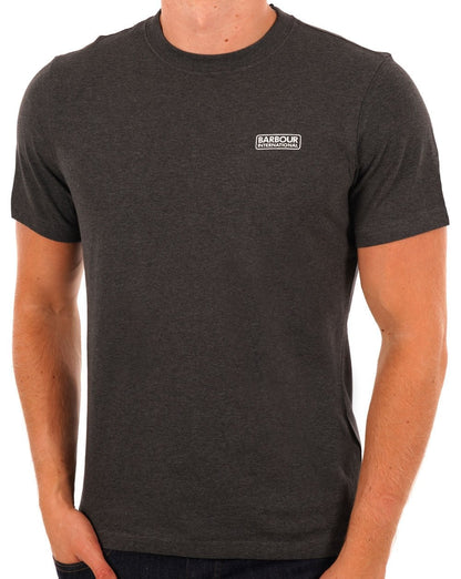 Barbour International – T-Shirt mit kleinem Logo in Asphaltmeliert