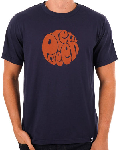 Pretty Green Gillespie Logo T-Shirt Marineblau/Orange