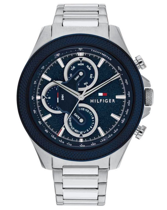 TOMMY WATCHES Tommy Hilfiger Uhren Clark Uhr Silber/Marineblau