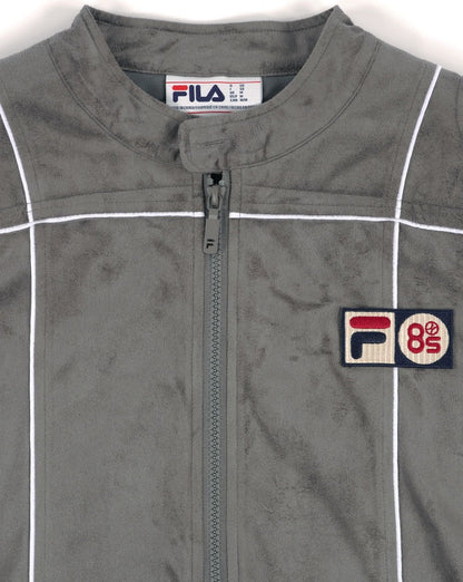 Fila Vintage Terrinda Mk3 Pro Trainingsjacke mit Badge, Anthrazit/Weiß