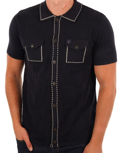 Gabicci Vintage Polo mit durchgehenden Knöpfen, Marineblau