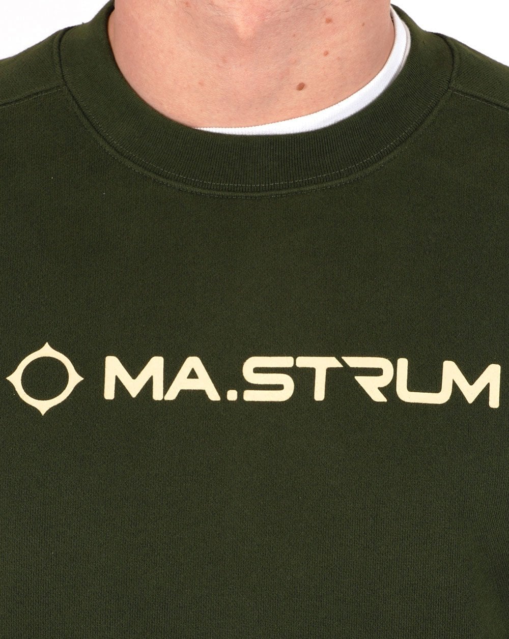 Ma.strum Chest Print Crew Sweatshirt Dunkelgrün