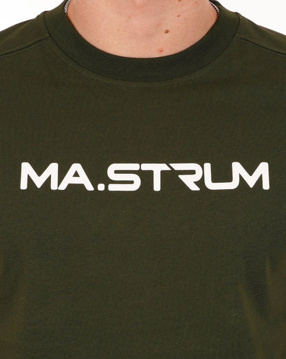 Ma.strum T-Shirt mit Brustprint Dunkelgrün