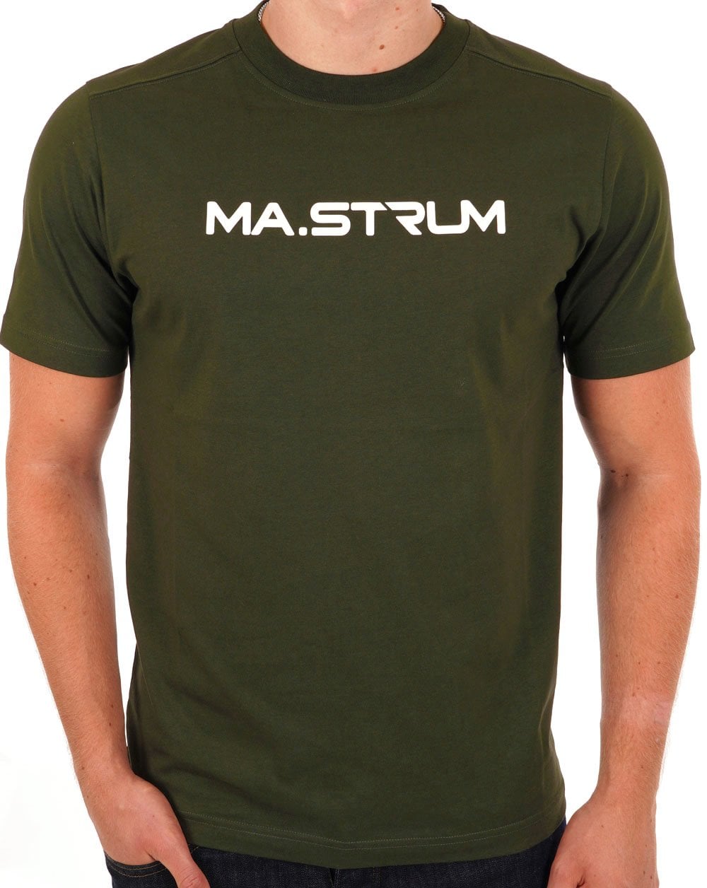 Ma.strum T-Shirt mit Brustprint Dunkelgrün