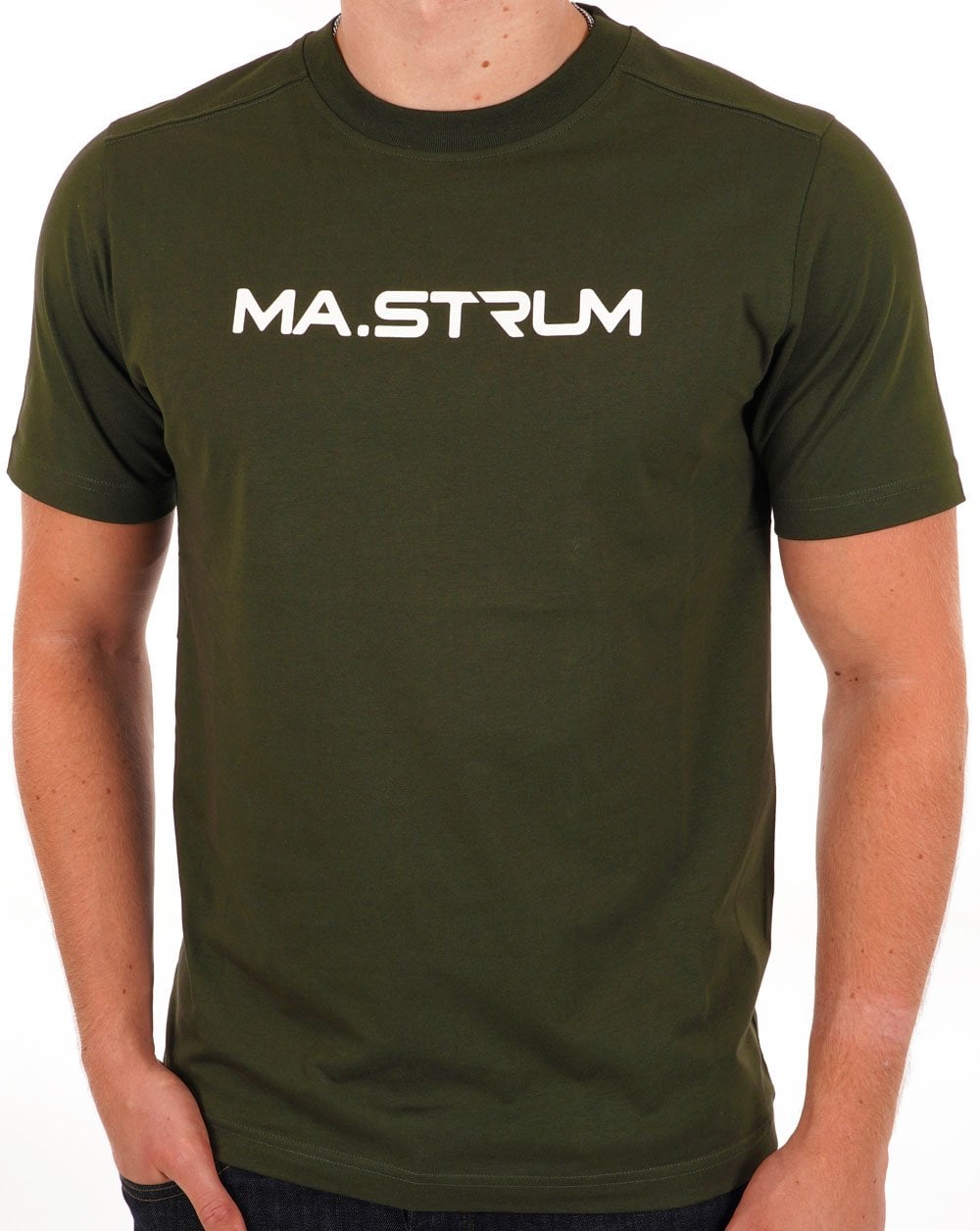 Ma.strum T-Shirt mit Brustprint Dunkelgrün