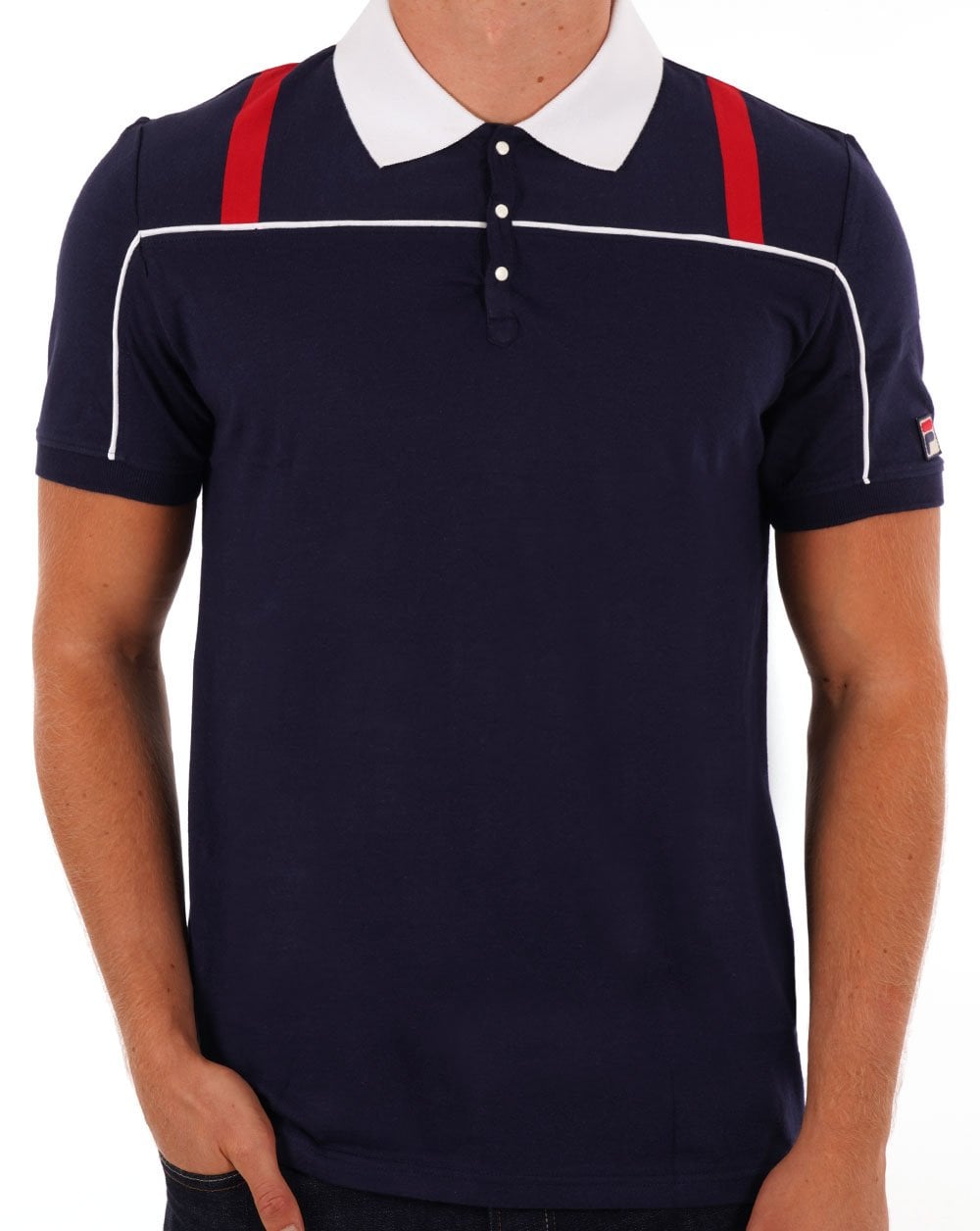 Fila Vintage 80er Original Poloshirt Marineblau