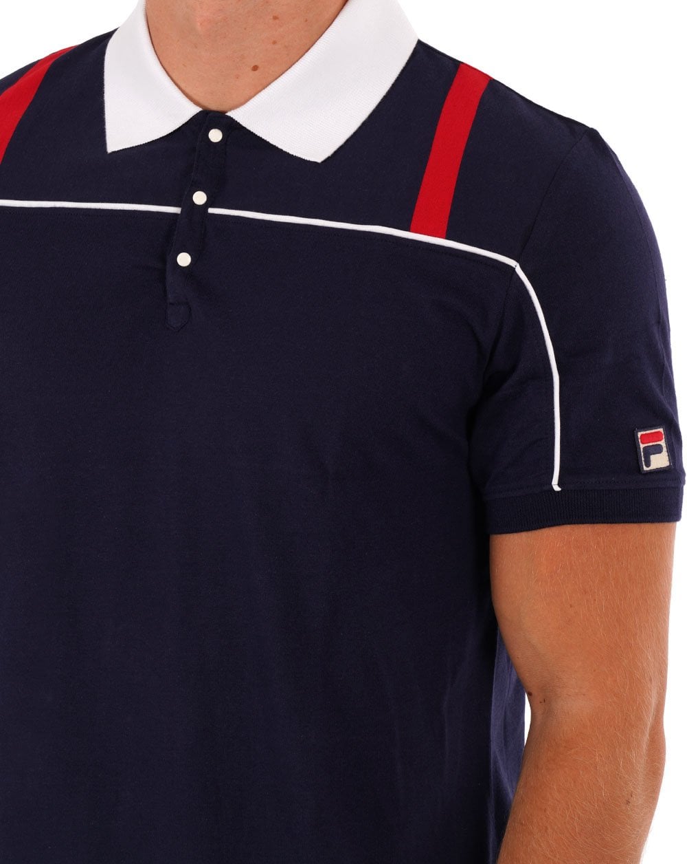 Fila Vintage 80er Original Poloshirt Marineblau