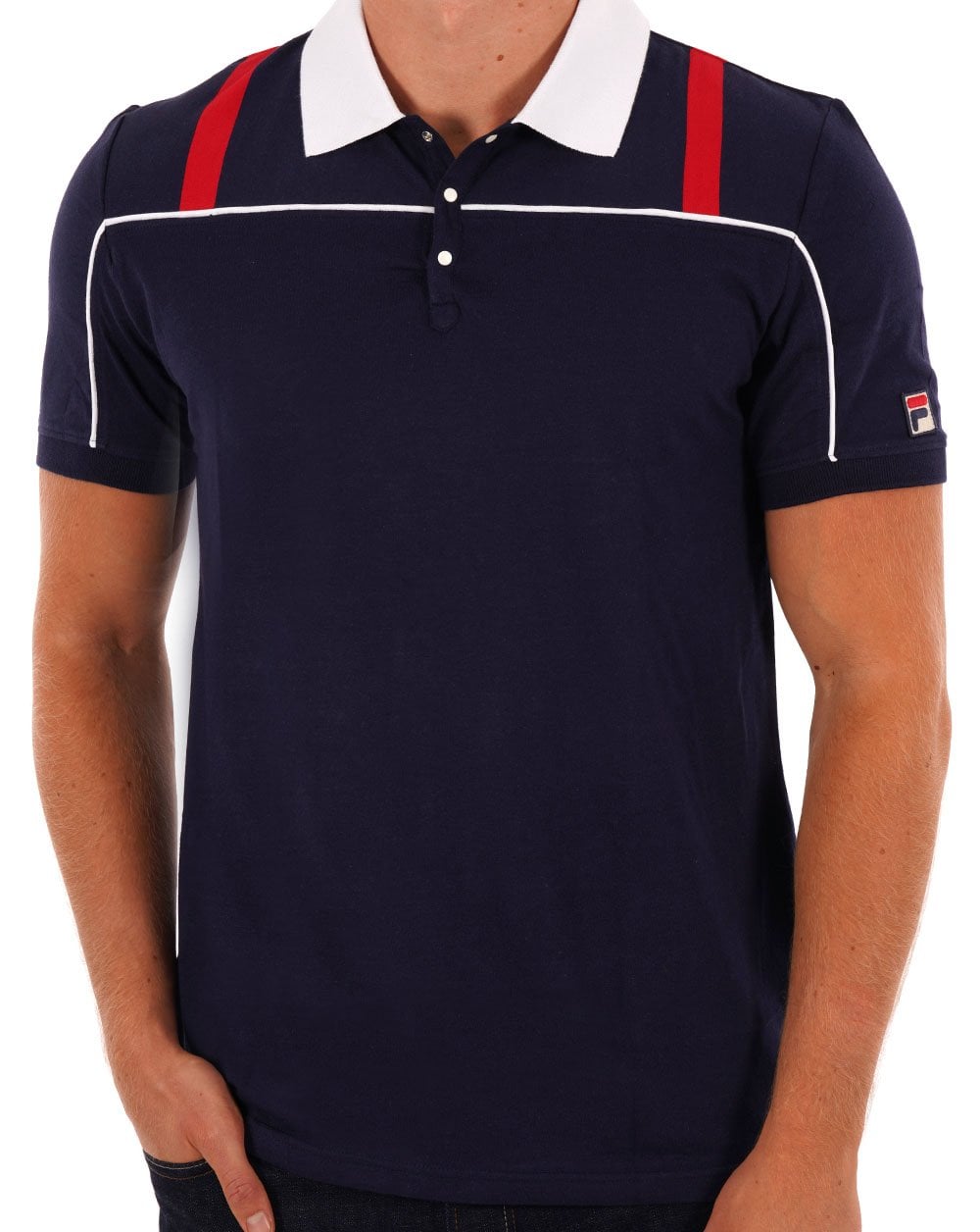 Fila Vintage 80er Original Poloshirt Marineblau