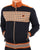 Trojan Gingham Check Panel Track Top Navy