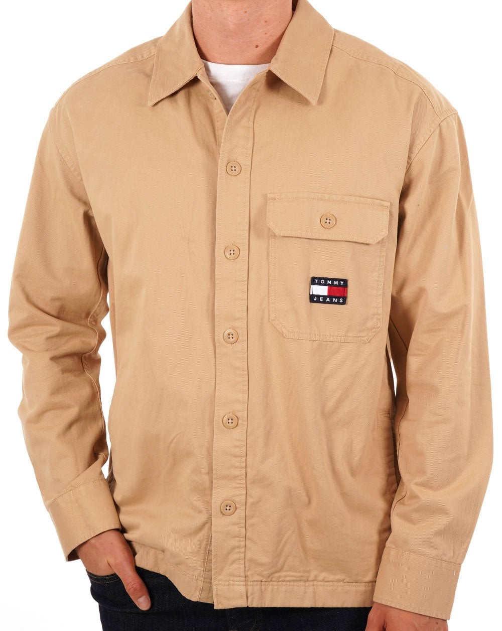 Tommy Jeans – Essential – Überhemd in Tawny Sand